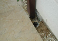 Rain water downpipe not connected